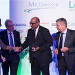 Low Carbon Transport Initiative of the Year - H2 Aberdeen L-R Nicki Shields - MC, Darran Messem - LowCVP Chair, Yasa Ratnayeke - H2 Aberdeen.