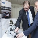 Transport minster Jesse Norman at the GKN Exhbit