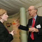 LowCVP Programme Manager, Jessica Chalmers in discussion with David Armstrong, Transtech.