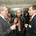 LowCVP Deputy Director Jonathan Murray (r) in discussion with Mike Stairmand (Premoco)