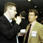 Conference participants in discussion