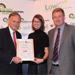 Highly commended - Report Award: (l-r) Stephen Tetlow (IMechE), Jane Patterson (Ricardo), Greg Archer (LowCVP)