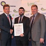 Fuel Initiative Award - Highly Commended: (l-r) Darren Lindsey (Michelin), Patrick Lynch (Greenergy), Greg Archer (LowCVP)