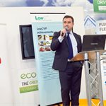 Giles Brown, EcoVelocity speaks to the post-conference drinks reception