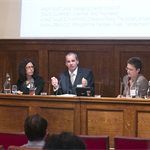 Final Plenary & Debate (l-r) Chair Jeremy Lovell (Climate Wire), Nusa Urbancic (T&E), Andy Eastlake (LowCVP), Konstanze Scharring (SMMT), David Quarmby (RAC Foundation)