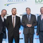 Low Carbon Car /Van Manufacturer of the Year Winner: Mitsubishi Motors UK
(L-R) Robert Llewellyn (MC), Martin Elliott (EDF Energy), Stewart McKee (Mitsubishi Motors), Andy Eastlake (LowCVP)