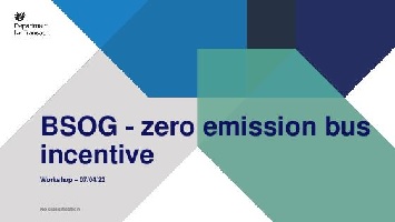 DfT Guidance for BSOG ZEB incentive claims