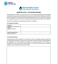 RFAS Application Form for Renewable Hydrogen
